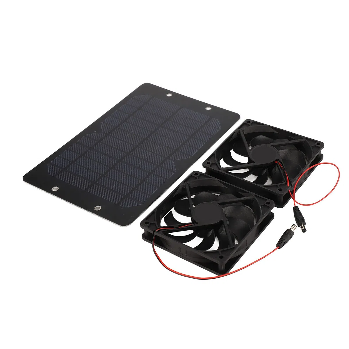 Kit de Ventilador Solar 10W 12V 2A Ventilador de Escape Doble Panel Solar Energía Renovable Plástico Silicona para Ventilación Eficiente y Ahorro de Energía