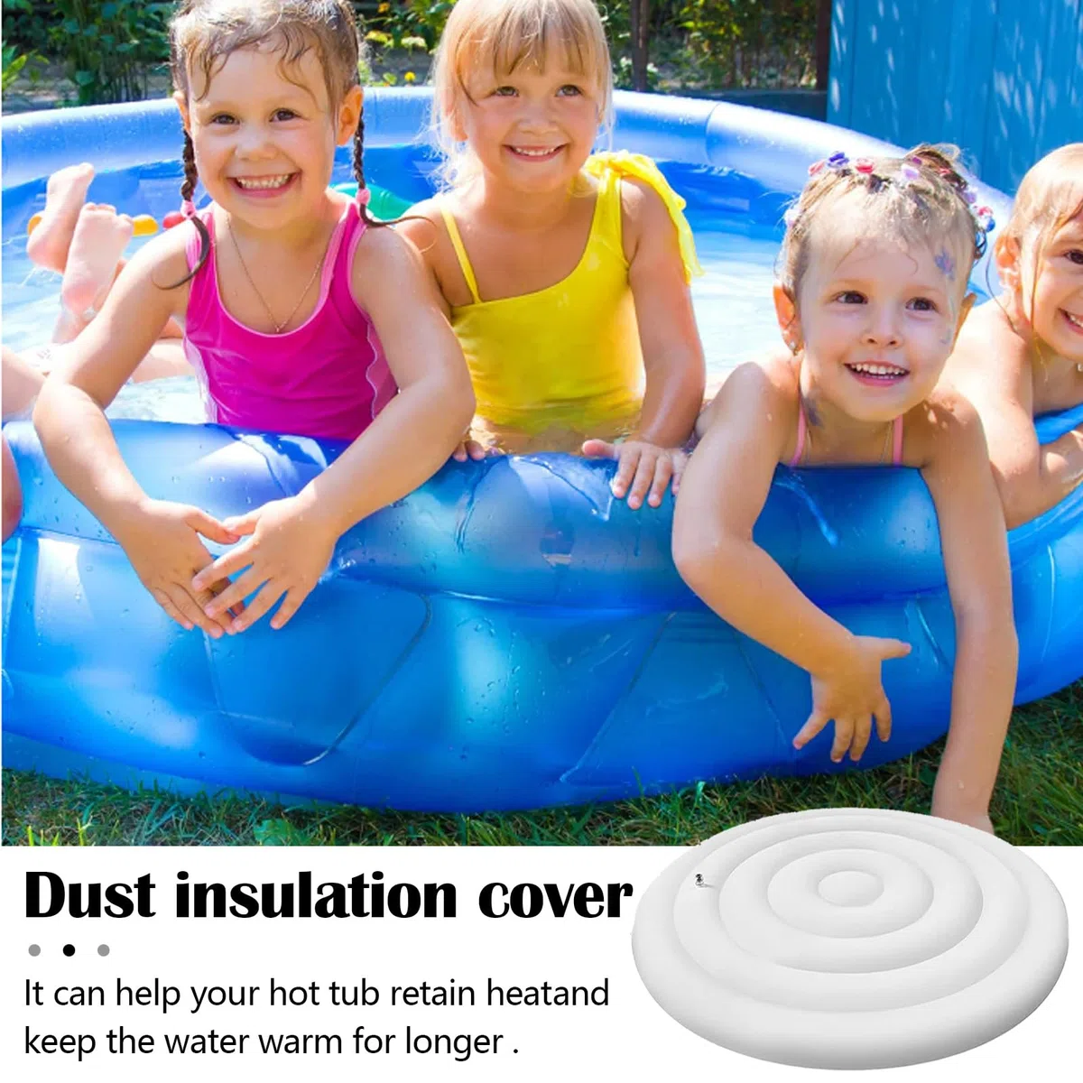 Cubierta Inflable para BañEra De Hidromasaje, 145CM Cubierta Inflable para Piscina Resistente Al Viento Impermeable A Prueba De Polvo Accesorios para Piscina Protege Tu BañEra De Hidromasaje