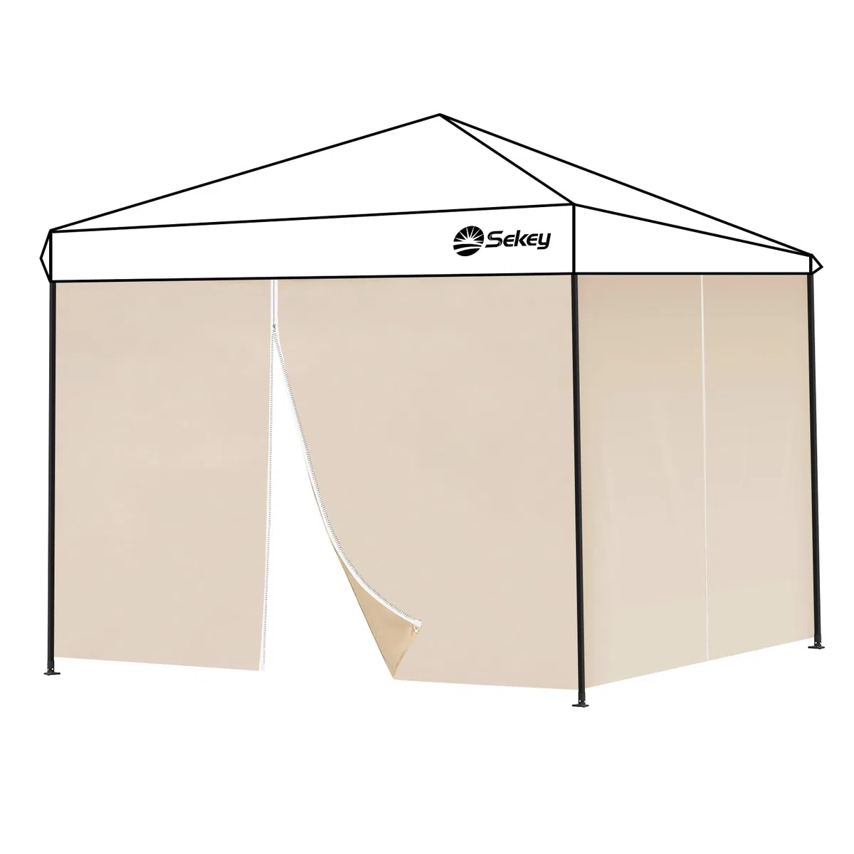 Sekey 2 Paneles Laterales, Paredes Laterales para 3x3m Cenador Plegable Carpas de Jardin, Impermeables