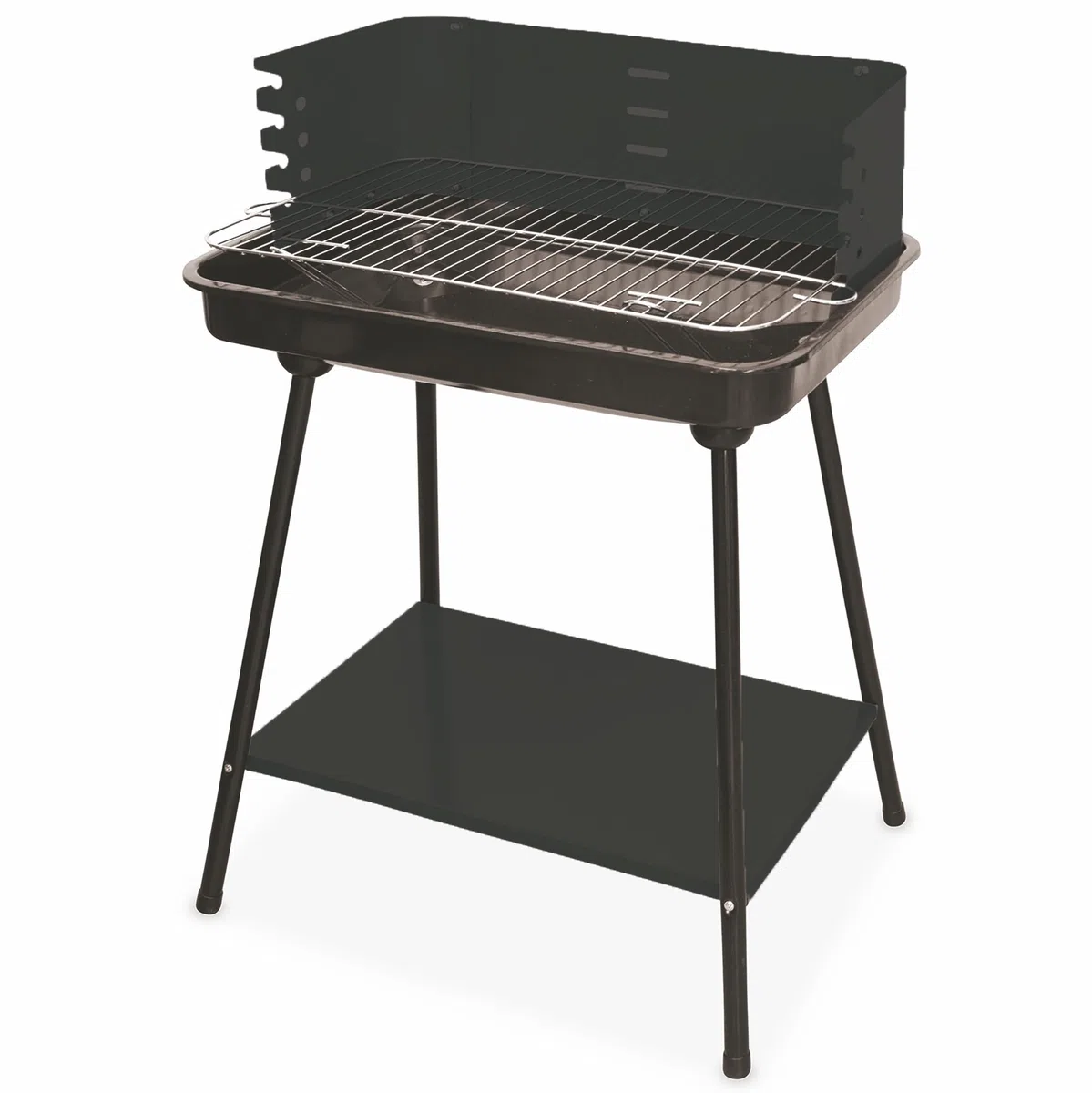 soriani Sun-Day - Barbacoa de carbón vegetal rectangular, 58 x 38 cm, color negro