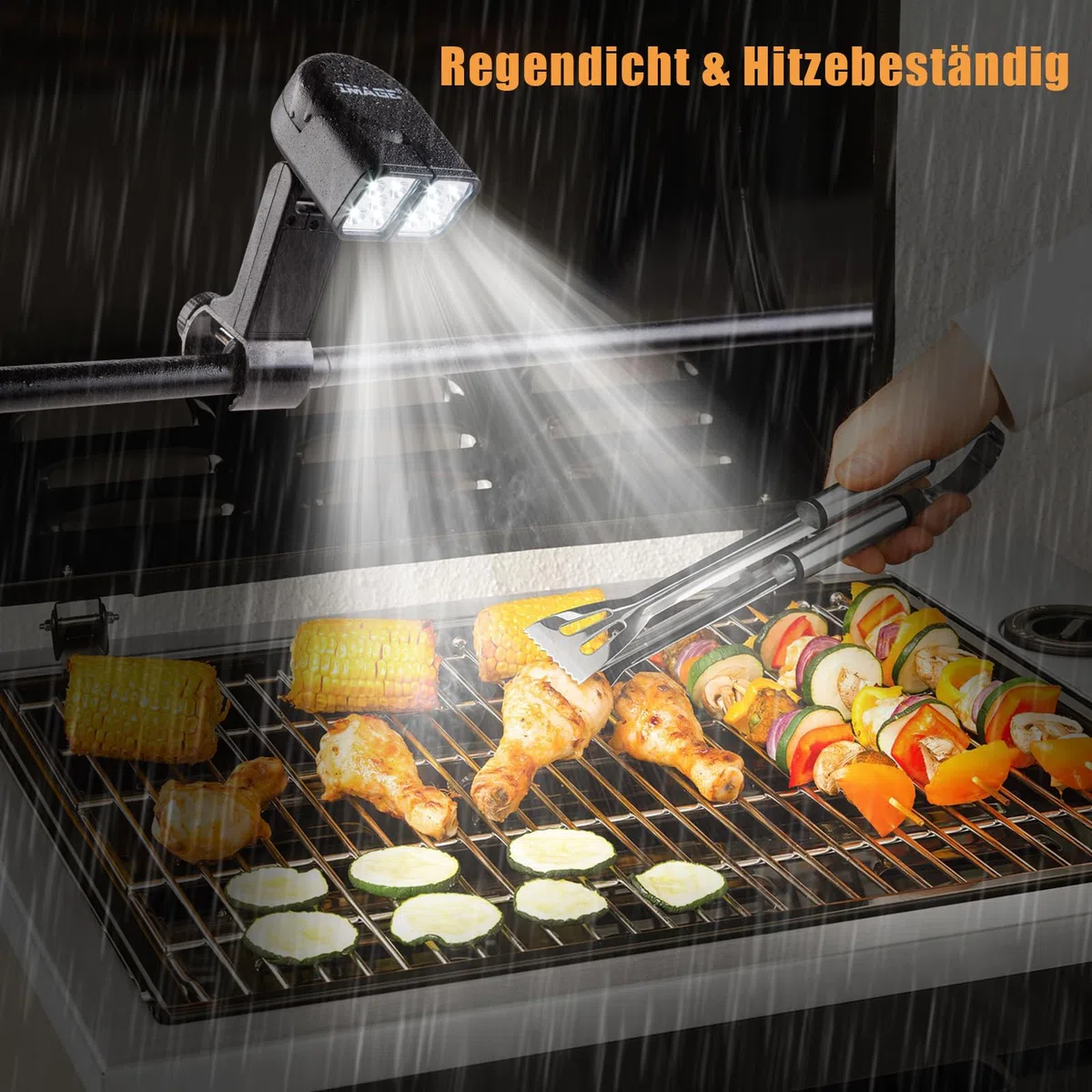 IMAGE Lámpara de barbacoa con 10 ledes, ajustable, iluminación para pícnic, al aire libre, regalos para hombres, papá, marido