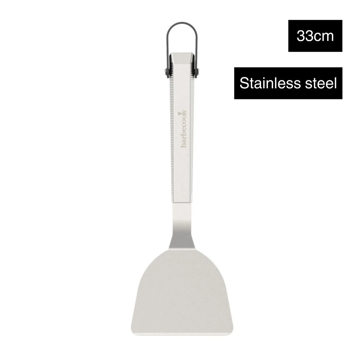 Barbecook Set de 2 espátulas Premium para Plancha, Utensilios para Plancha de Barbacoa, Acero Inoxidable, 33cm