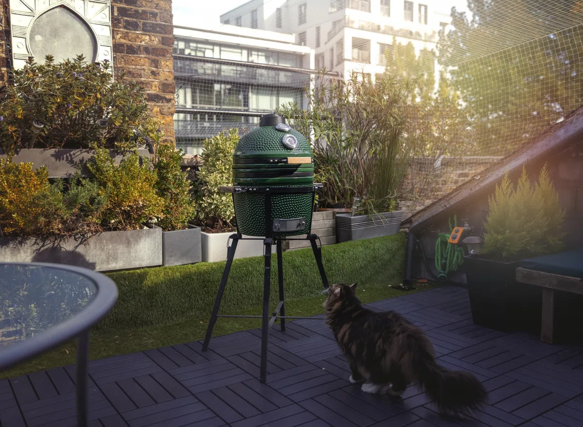 YNNI KAMADO TQHMPS42 42 cm Par (2) Extra Grueso Alta Temperatura Media Luna Pizza Piedra Deflector de Calor BBQ 42cm TQHMPS42