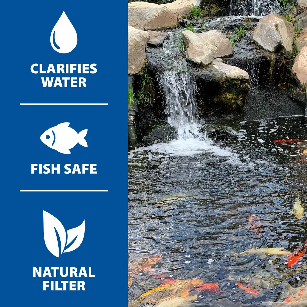 The Pond Guy Clarificador natural de gránulos de paja de cebada para jardines acuáticos y fuentes, tratamiento para estanques nublados, peces koi, seguro para plantas y mascotas, 12 libras
