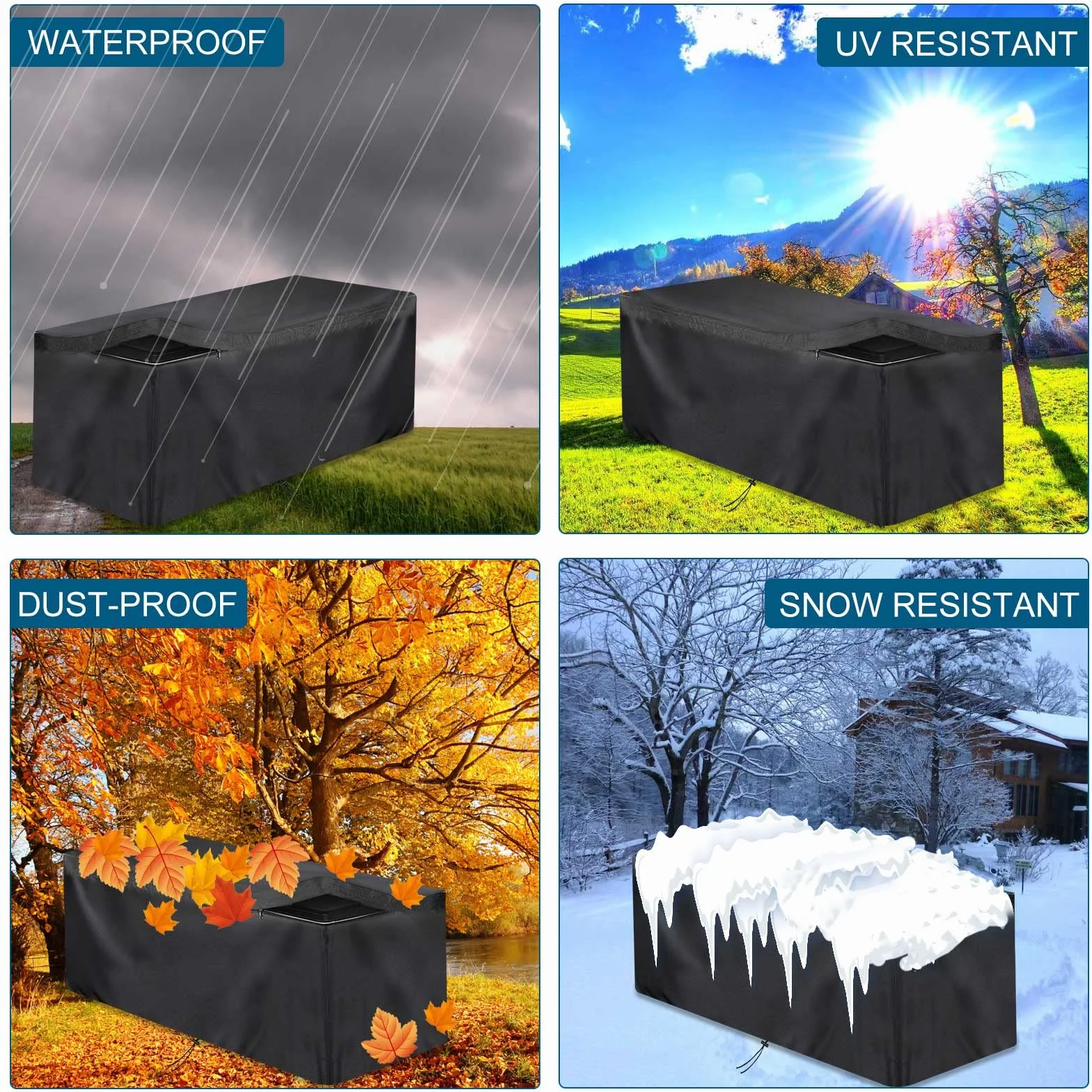 Schleuder Cubierta de Casillero, Cubierta de Protección de Casillero de Tela Oxford 420d, Cubierta Impermeable, A Prueba de Invierno, Resistente A Los Rayos UV, Lona De Casillero (132X71X67cm)