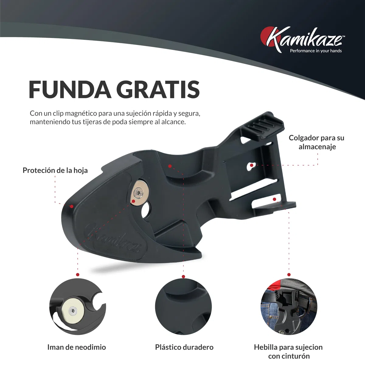 Tijeras de Poda Kamikaze Profesional. Mangos de Aluminio Revestidos en PVC Antideslizante. Hoja de Acero SK-5 Templado. Corta-Alambres. Corte Preciso hasta 25mm. Durabilidad Garantizada