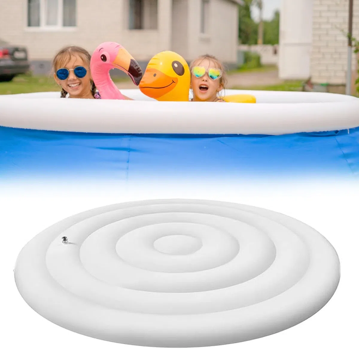 Cubierta Inflable para BañEra De Hidromasaje, 145CM Cubierta Inflable para Piscina Resistente Al Viento Impermeable A Prueba De Polvo Accesorios para Piscina Protege Tu BañEra De Hidromasaje