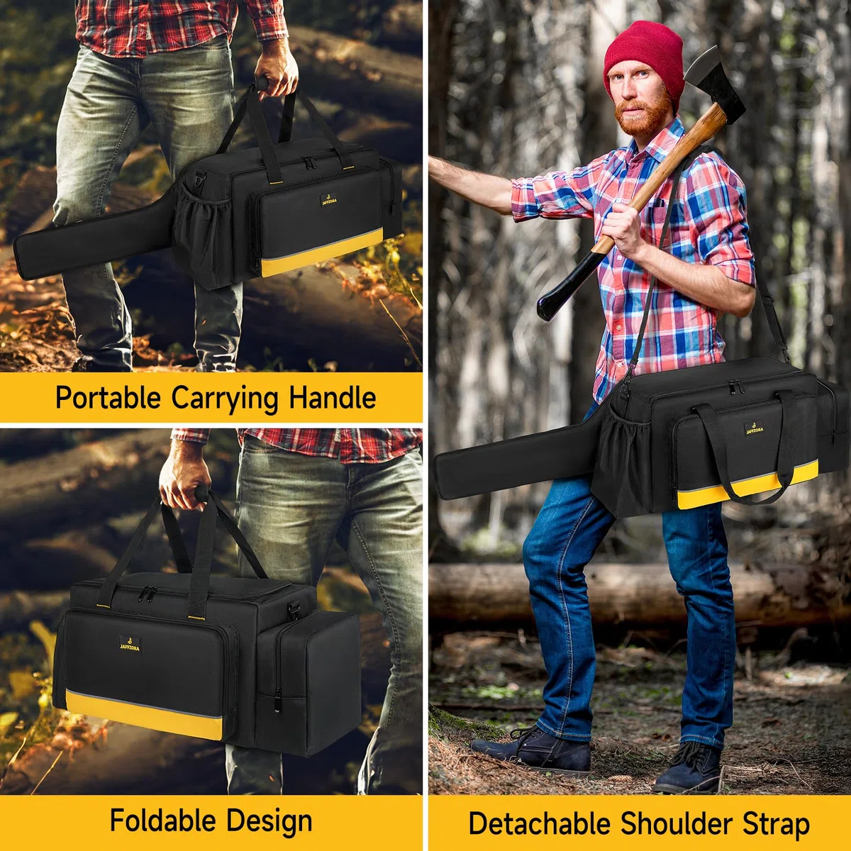 Bolsa de almacenamiento para motosierra, impermeable, plegable, compatible con Greenworks, Dewalt, EGO Power+ 35/40/45 cm y motosierras inalámbricas, color negro (solo bolsa)
