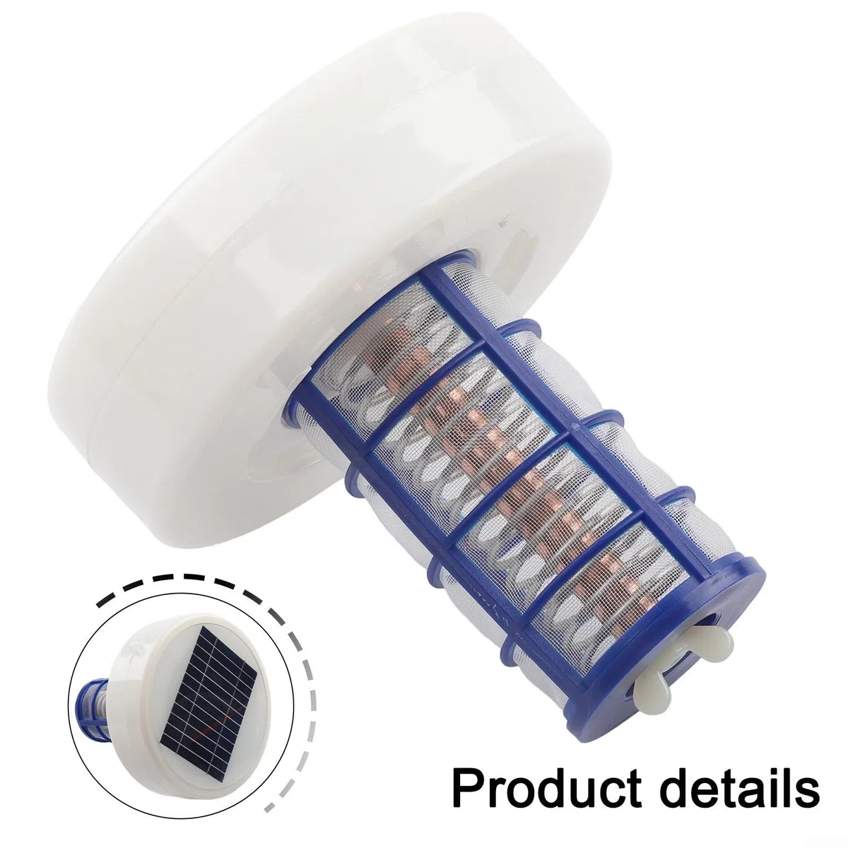 Purificador de agua ionizador de piscina con energía solar para piscinas enterradas y sobre el suelo, spas de agua salada, limpiador de paneles solares, componentes electrónicos de plástico