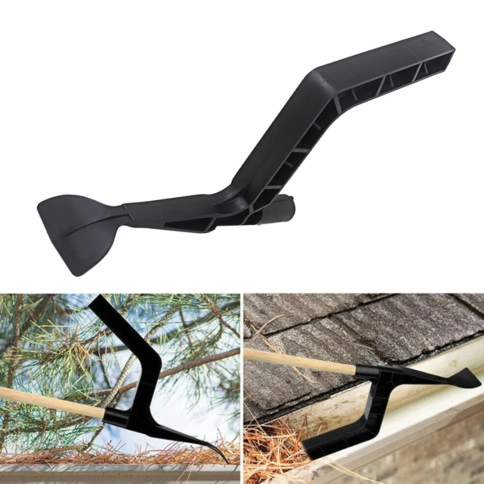 Dachrinnenreinigungswerkzeug, Dachrinnenreiniger,Dachrinnen-Werkzeug Reinigungslöffel und Schaufel mit Haken,Gewindedesign, Kanalisation,Guard Cleaning Tool,Dachrinne-Reinigungswerkzeug