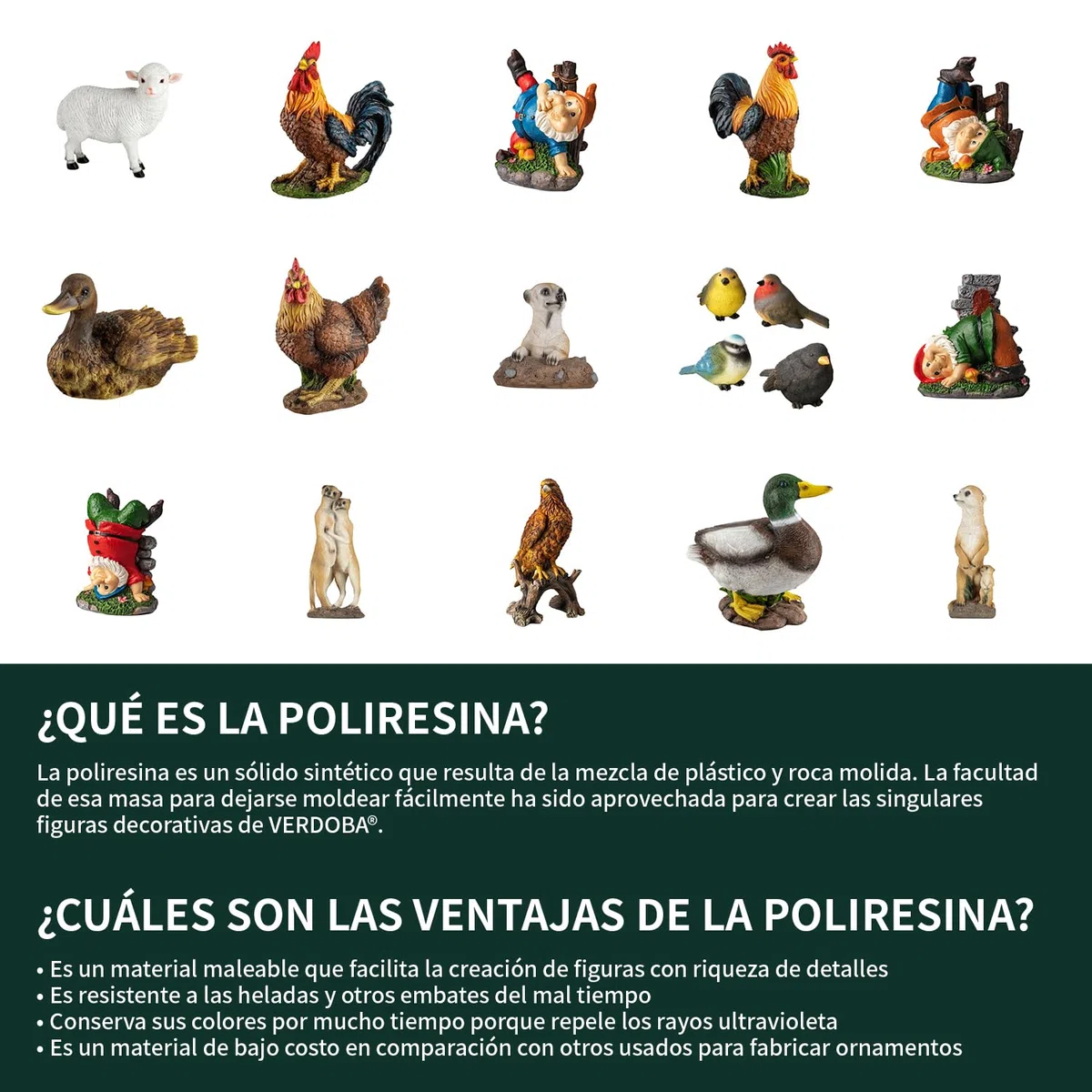 VERDOBA Figura para jardín tamaño Real (gallina marrón con Dos Pollos Amarillos). Decoración para Exterior. Escultura de Piedra con Forma de Animal.