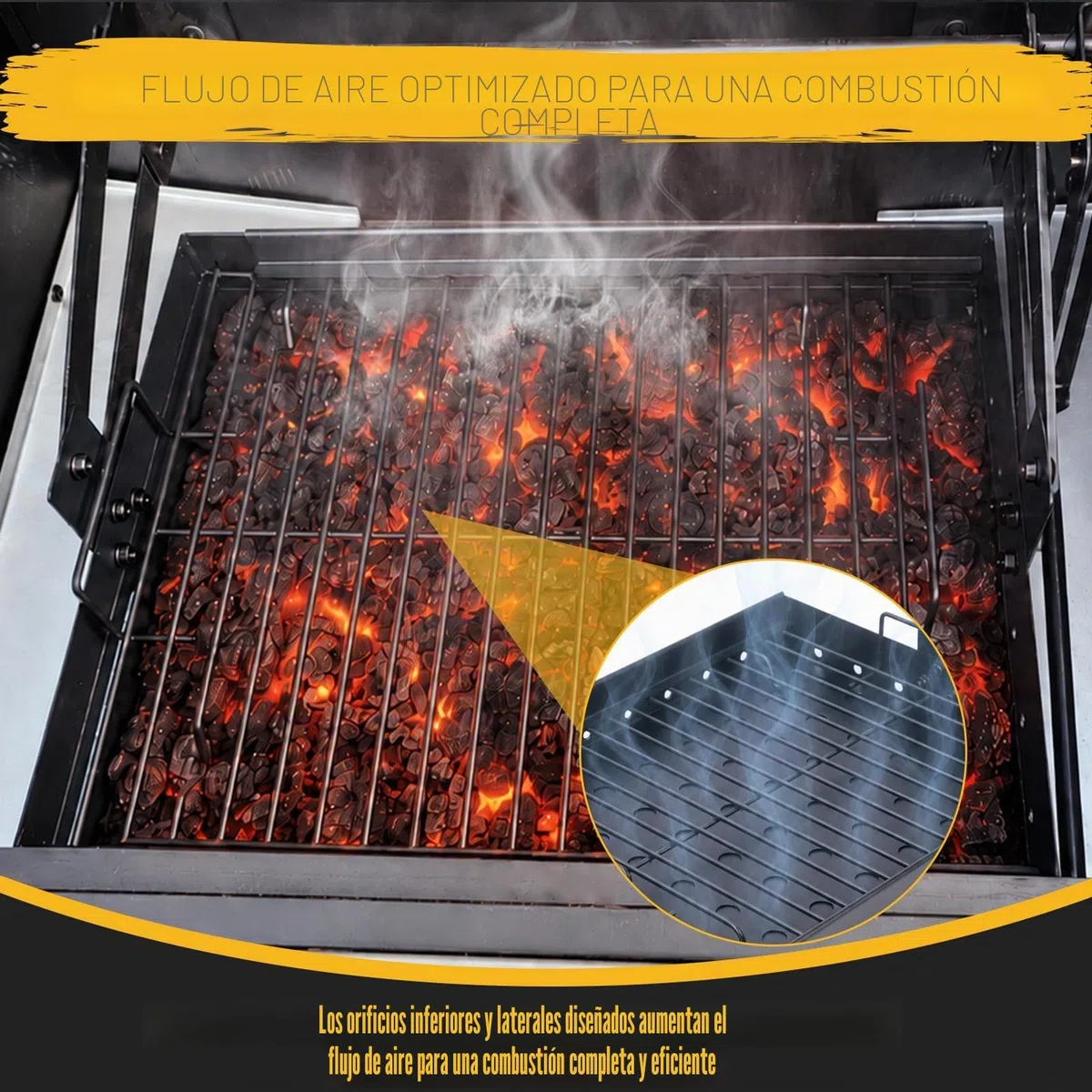 GFTIME 38-71 cm Ajustable bandeja de carbón para Tepro Toronto, Taino Hero XL barbacoa de carbón, Activa Angular, EL Fuego Montreal, EL Fuego Ontario barbacoa de carbón, piezas de repuesto de parrilla