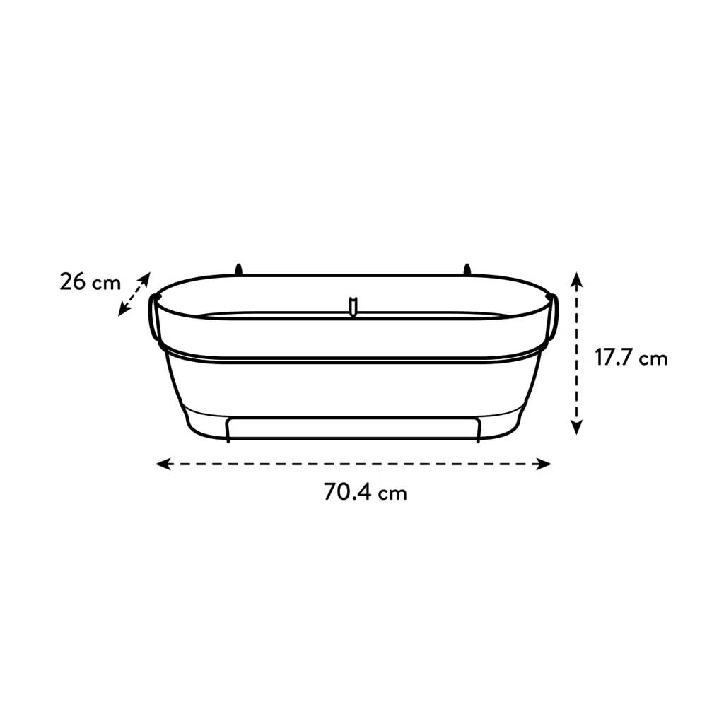 Elho Vibia Campana Trough Allin1 70 - Jardinera por Balcón - Ø 70.4 x H 17.7 cm - Morado Arce