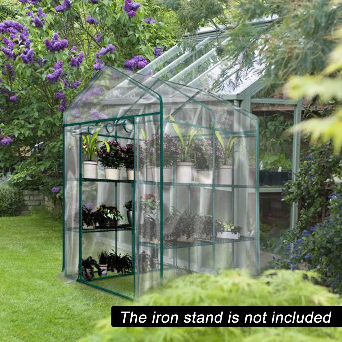 Funda protectora para invernadero, 143 x 143 x 195 cm, PVC para plantas, invernadero, con puerta enrollable con cremallera, resistente al invierno, estable