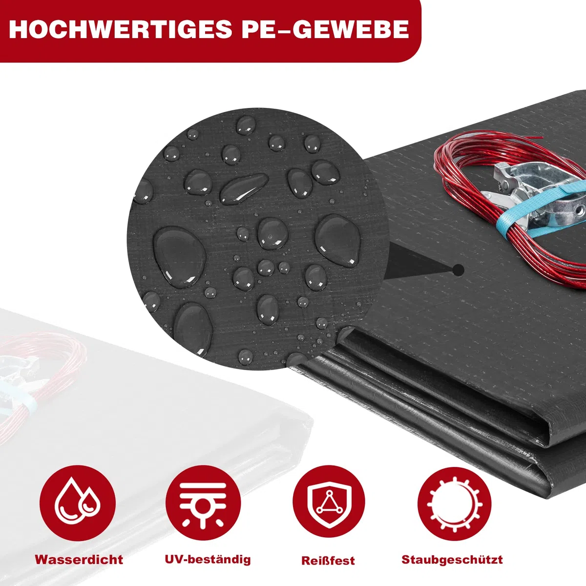 WOLTU Cubierta para Piscina Rectangular 300x200x20 cm, Lona Protectora para Piscina Invierno de PE 200g/m², Cobertor Impermeable y Opaco, con Ojas y Cuerda de Fijación, Gris Oscuro