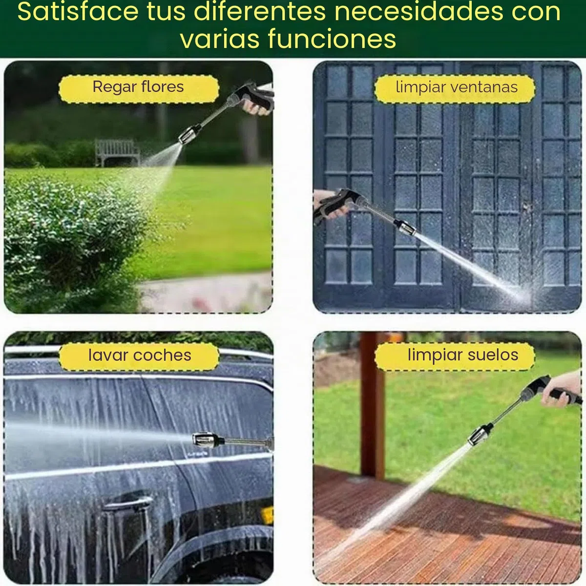 Boquilla de lavado a presión, accesorio de chorro de agua de alta presión para manguera, elimina sin esfuerzo la suciedad y las manchas