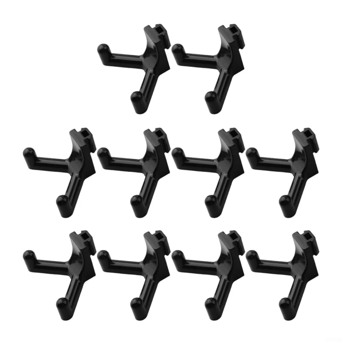 Ganchos para herramientas de cobertizo, ABS para almacenamiento de plástico, ganchos en J, herramientas de organización de revestimiento vertical, cobertizo de almacenamiento de jardín (10