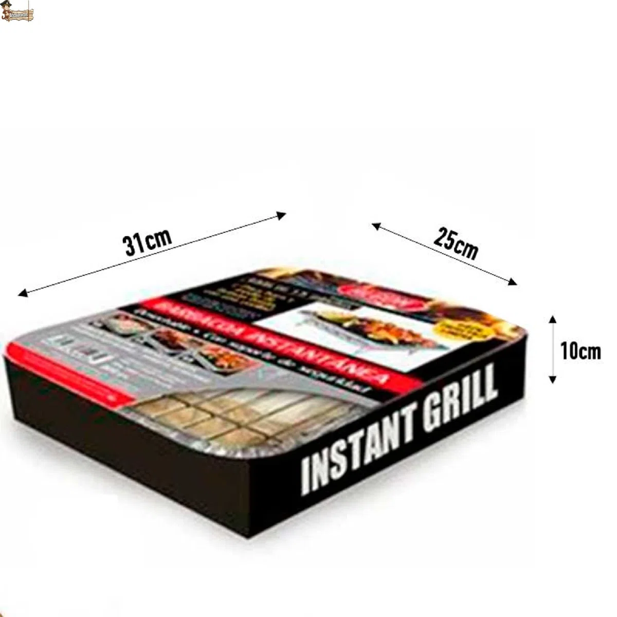 BricoLoco.com Barbacoa instantánea desechable de un solo uso para usar y tirar. ¡¡¡ Pack 3 uds. de 800 gramos de carbón “ y parrilla. Para jardín, picnic, excursiones, camping, en la cocina (3)