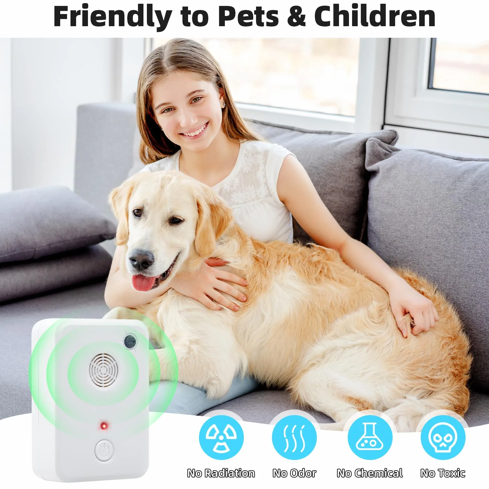 Paquete de 4 dispositivos repelentes ultrasónicos de murciélagos para ático o porche, dispositivo ajustable de exclusión de murciélagos para uso en interiores, amigable con humanos y mascotas (blanco)