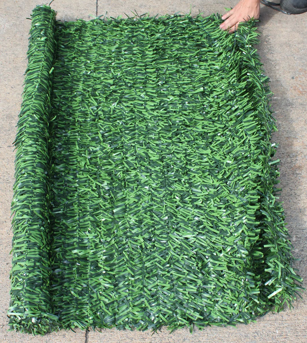 ADO - Seto Artificial Decorativo Ignífugo | 3m Largo x 2m Alto, Verde | 90 Varillas, 80% Ocultación (1- Rollo seto 3x2)