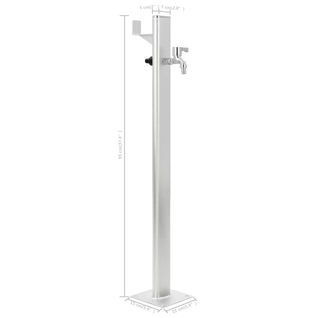 vidaXL Columna Agua para Jardín Aluminio 95 cm Fuente Exterior Patio Terraza