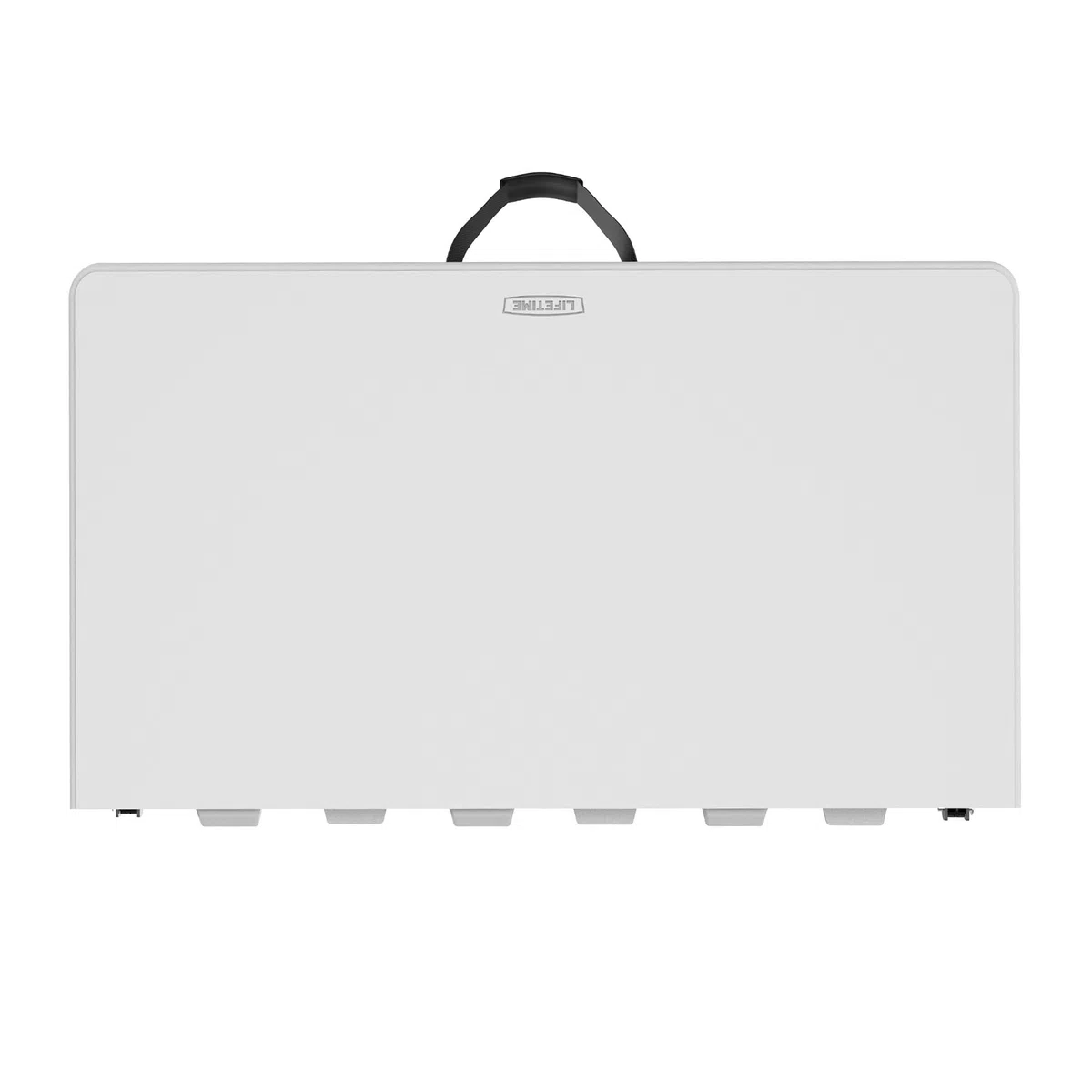 LIFETIME 92117 - Mesa plegable portátil cuadrada resistente, medidas 93.9 x 93.9 x 73.6 cm, duradera, resistente y ligera, incluye asa para transportar, para 4 personas, soporta hasta 181 kg