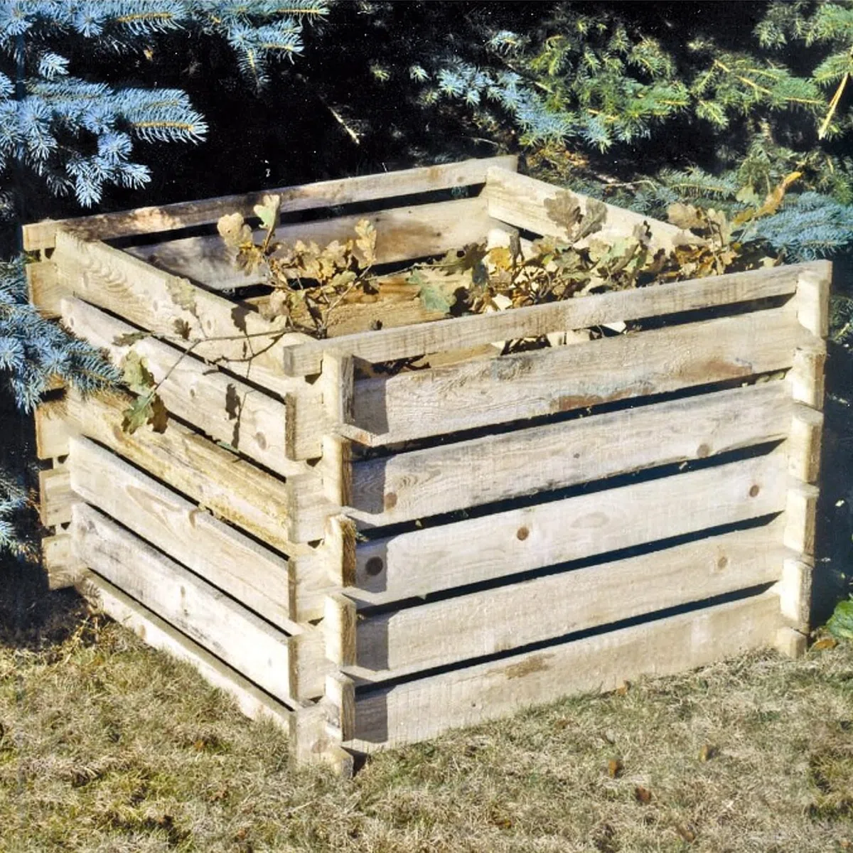 Compostador Abono de Madera Construcción 100x100x70cm Compostador
