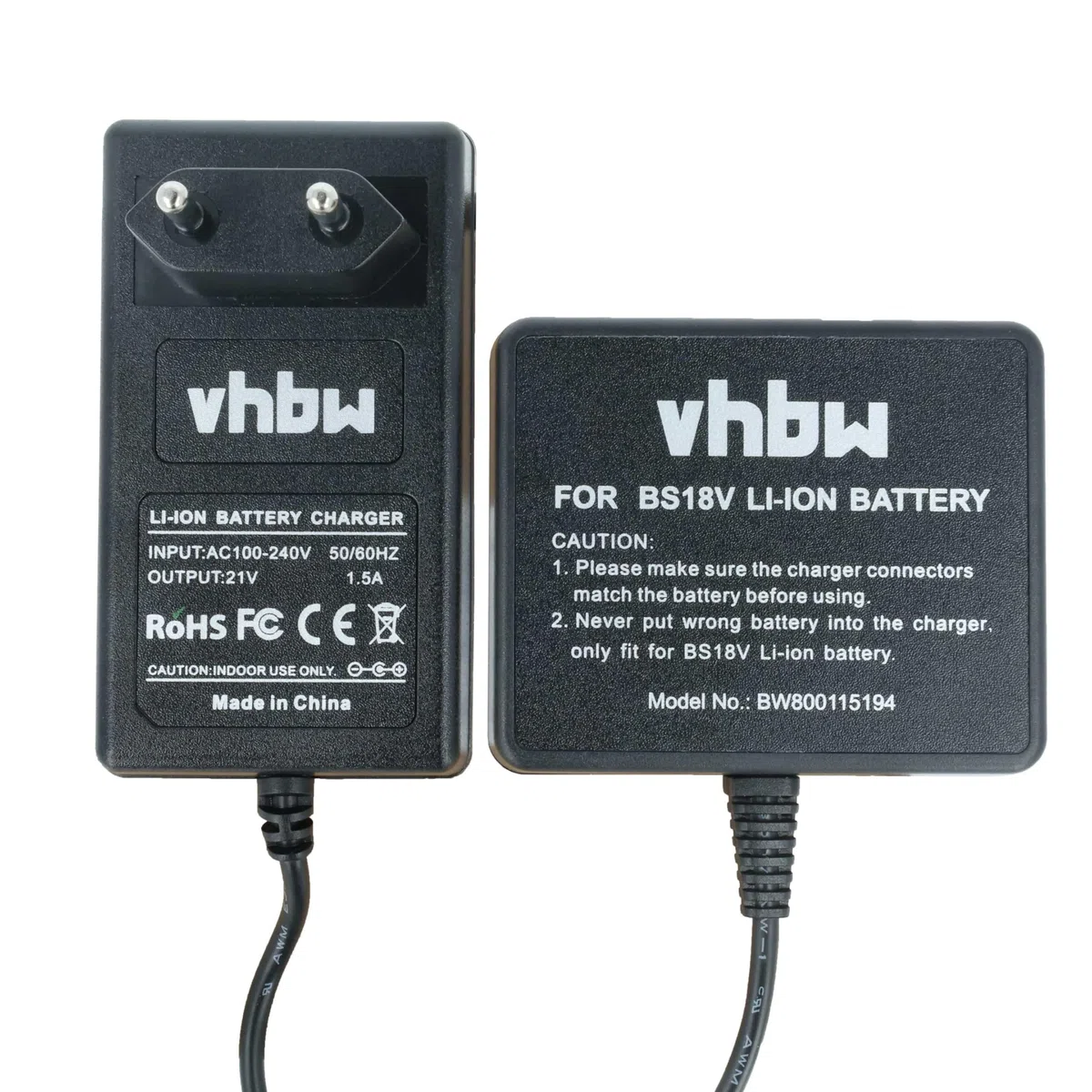 vhbw Cargador Compatible con Bosch GSA 18 V-LI, GSB 18-2-LI, GSB 18 VE-2-LI, GSB 18v-li, GSB 18 V-LI, GSK 18 V-LI Herramientas, baterías