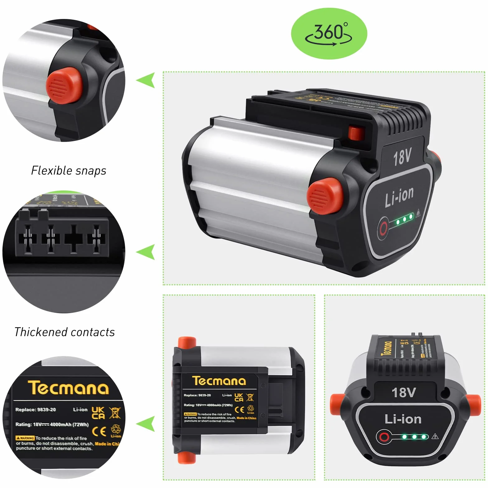 18V 4,0Ah Batería para Gardena BLi-18 (9840-20, 9839-20)