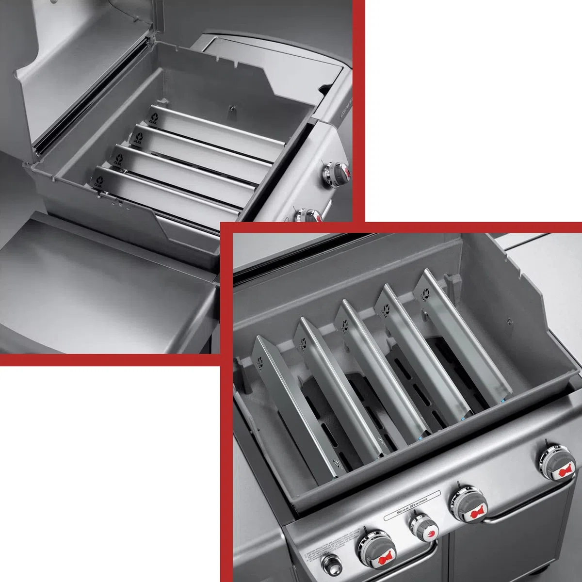 Rieles aromáticos de Acero Inoxidable para Weber Spirit & Spirit II-serie 300 a partir de 2013-piezas de Repuesto Rieles aromáticos-Barre - regulador delantero(5 EA.)