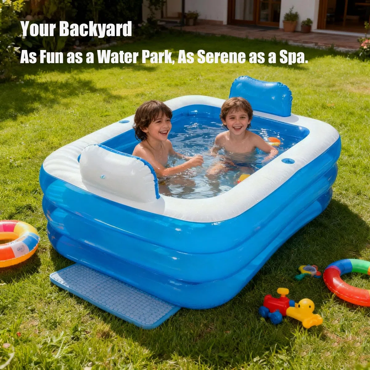 Bañera hinchable para adultos, bañera plegable SPA para ducha, balcón y jardín, incluye bomba eléctrica, inflable rápida y fácilmente