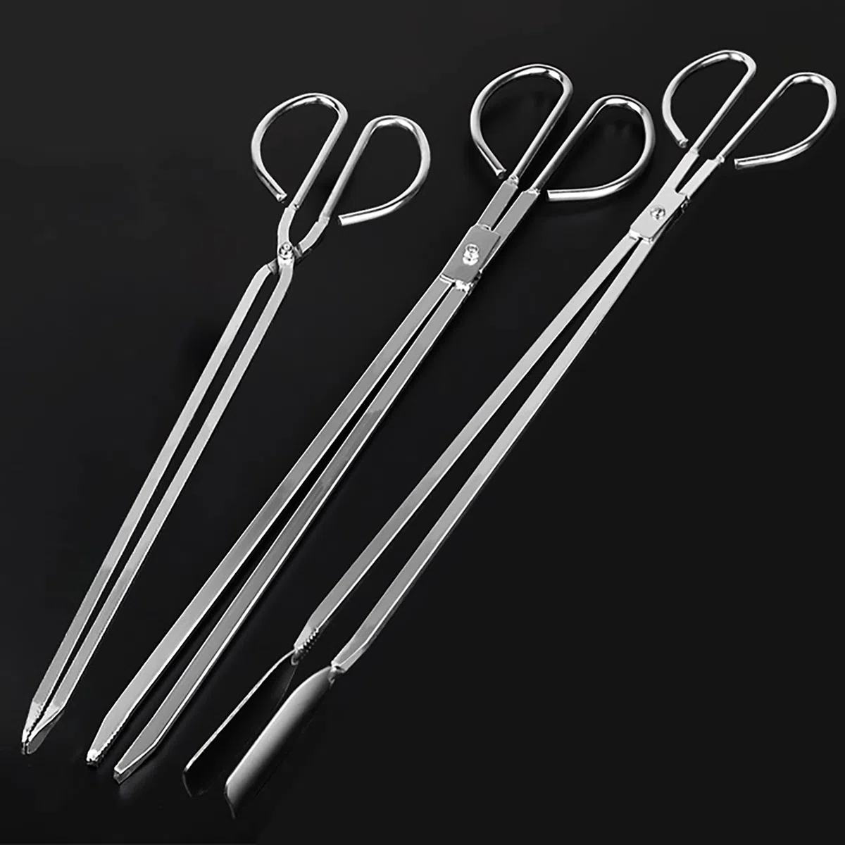Pinzas de tijera extra largas de 62 cm, clips de basura de acero inoxidable con mango largo, recogedor de basura de gran tamaño, herramientas de recogida de carbón extendidas