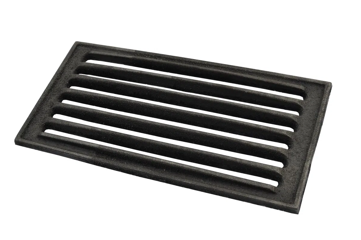 SEZAM Parrilla de hierro fundido para horno, 30 x 15 cm, diferentes diámetros, apta para estufa de chimenea, rejilla para horno, rejilla para el carbón