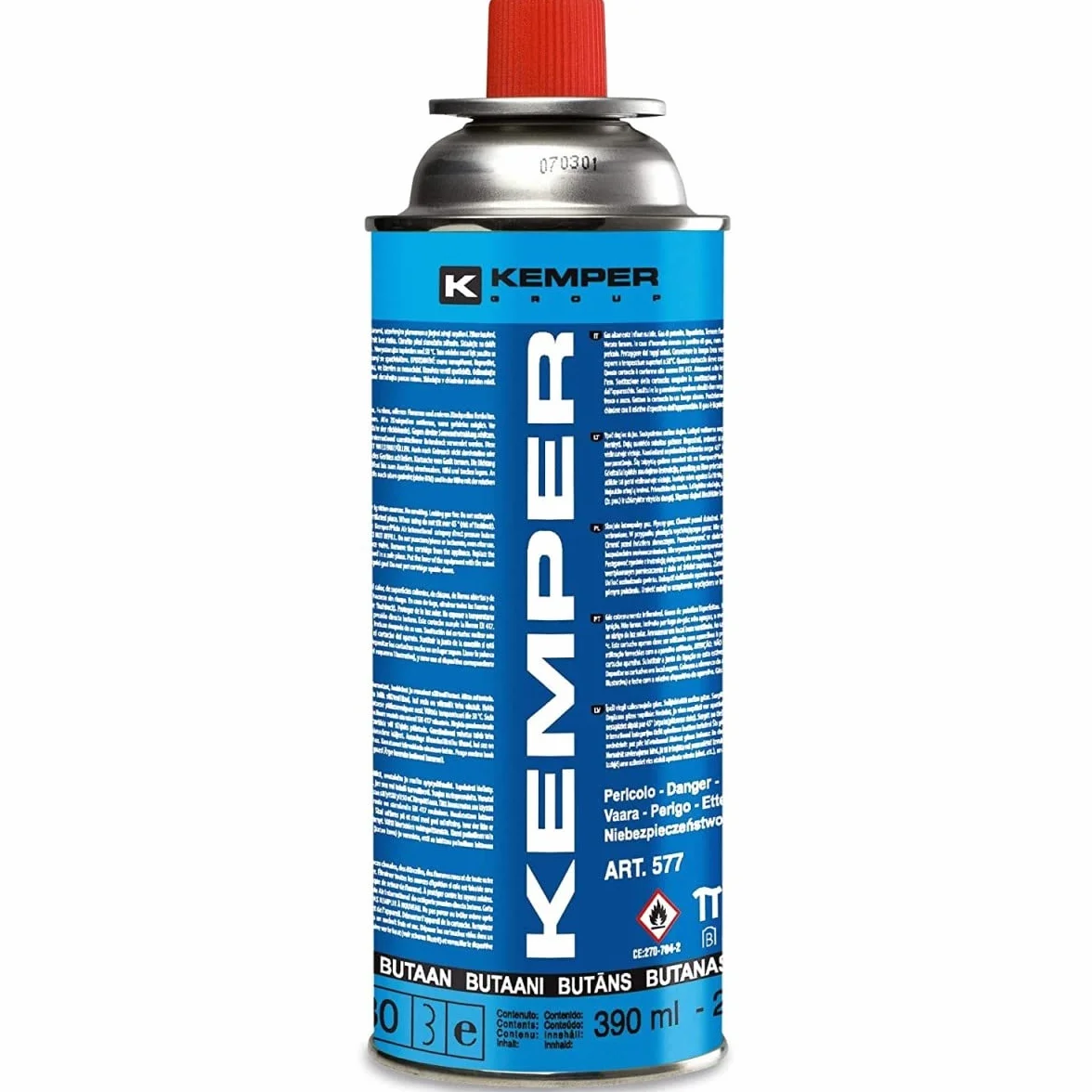 KEMPER - Pack de 12 cartuchos de gas butano, 220 g, para aparatos de gas, norma UN2037