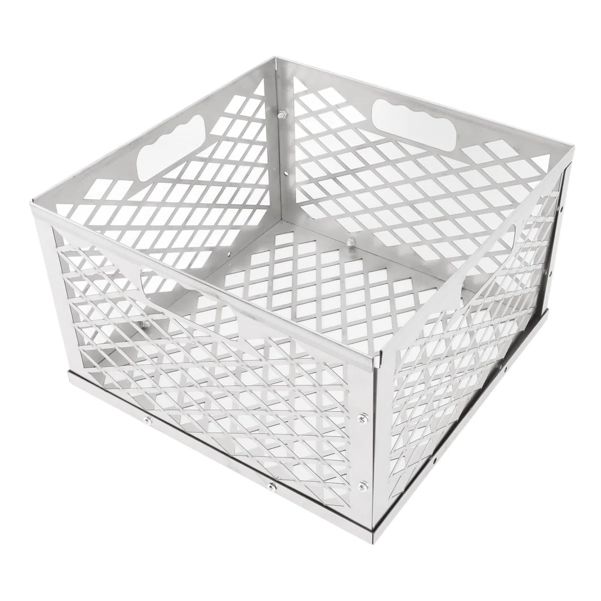 Pssopp Cesta para Fuego de Carbón en Trozos, Soporte Portátil Resistente para Parrilla de Barbacoa de Carbón de Acero Inoxidable para Carbón en Trozos de Barbacoa