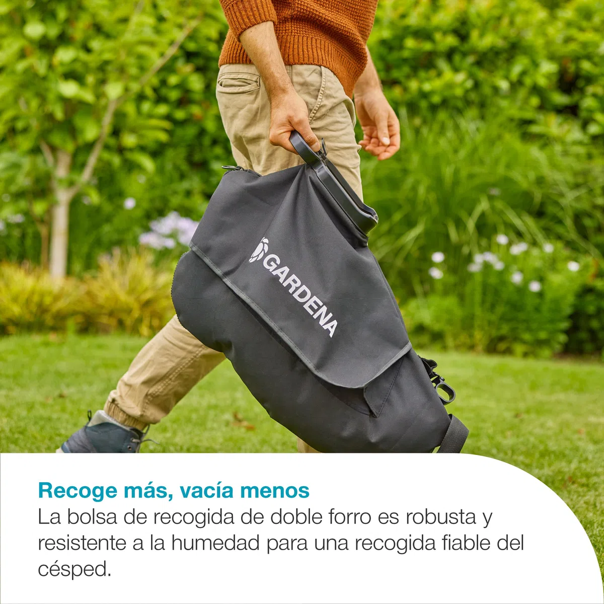 Gardena Soplador/Aspirador de batería PowerJet Collect 18V P4A Solo: Flujo de Aire Potente, Cambio rápido de Modo, Velocidad Ajustable, Bolsa de Recogida, Sin Cable (14895-55)