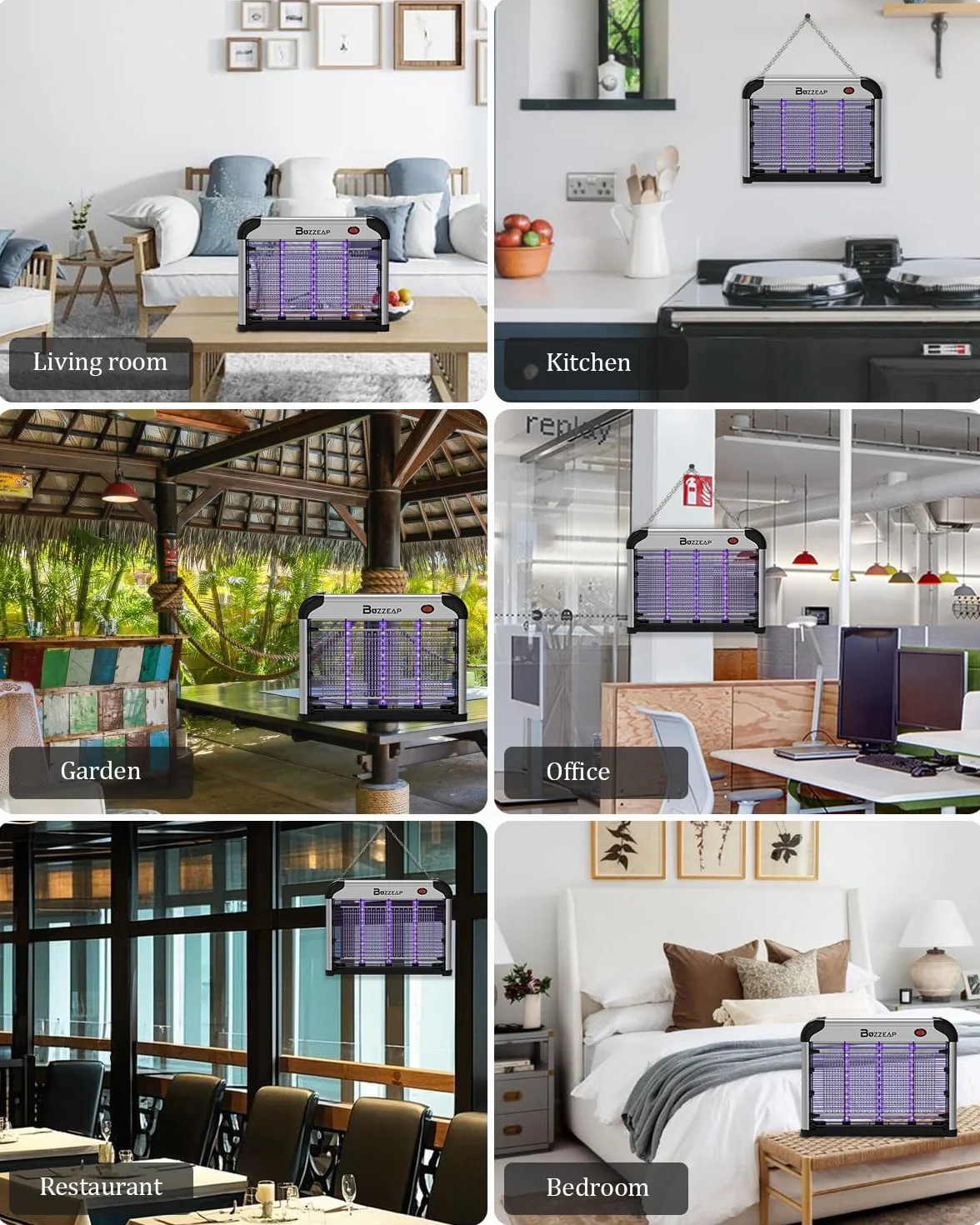 Lámpara Antimosquitos Eléctrica 4200V con Doble Onda UV 365+395nm - Matainsectos para Interiores Sin Químicos, Inodora, Trampa para Moscas y Mosquitos con Red Eléctrica