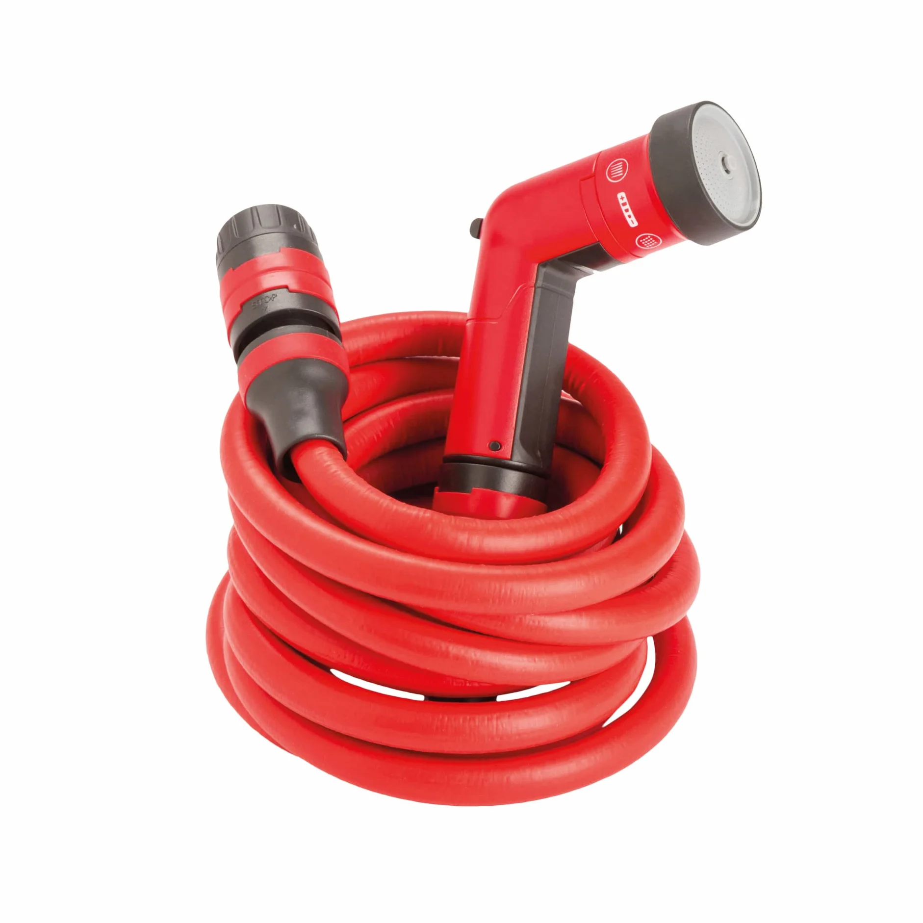 FITT YOYO 15 m, Manguera de Agua de Jardín Extensible para Riego con Pistola Multichorro, Rojo