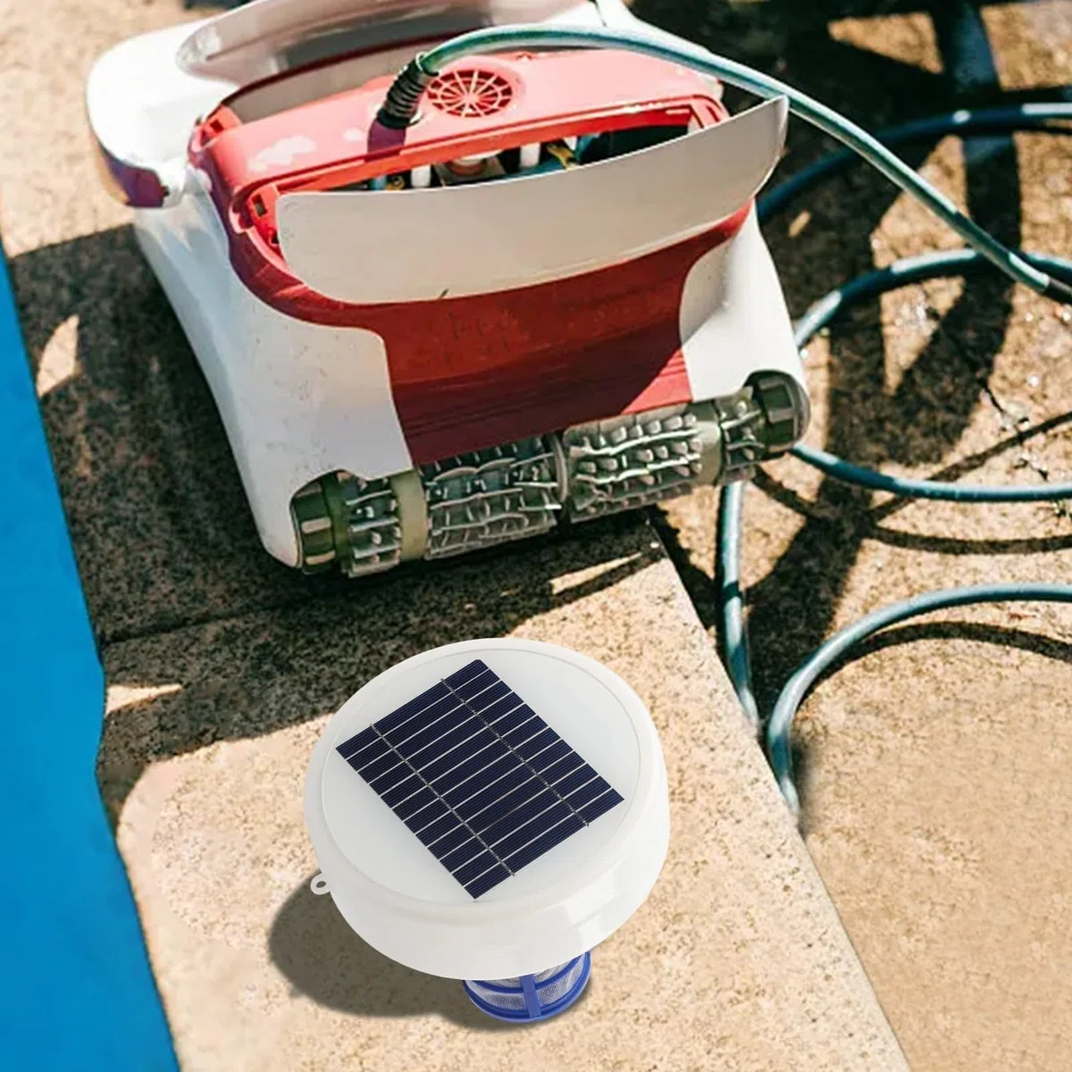 Purificador de agua ionizador de piscina con energía solar para piscinas enterradas y sobre el suelo, spas de agua salada, limpiador de paneles solares, componentes electrónicos de plástico