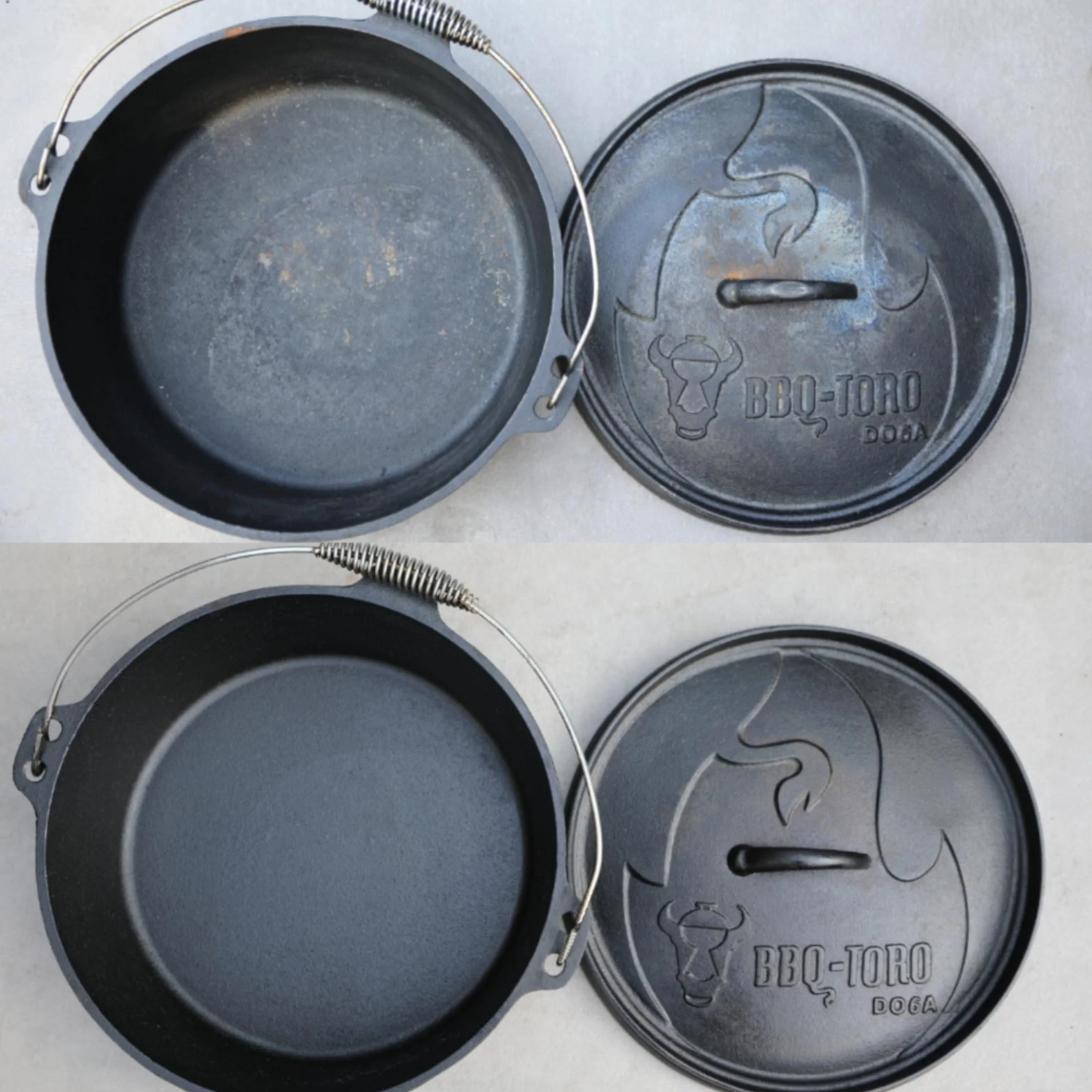 BBQ-TORO Aceite DOPFHELD para el Cuidado del Hierro Fundido y Accesorios de Barbacoa | 2X 250 ml | Limpieza y Cuidado para el Horno Holandés, Sartenes, Ollas y más | Prevención de la Roya