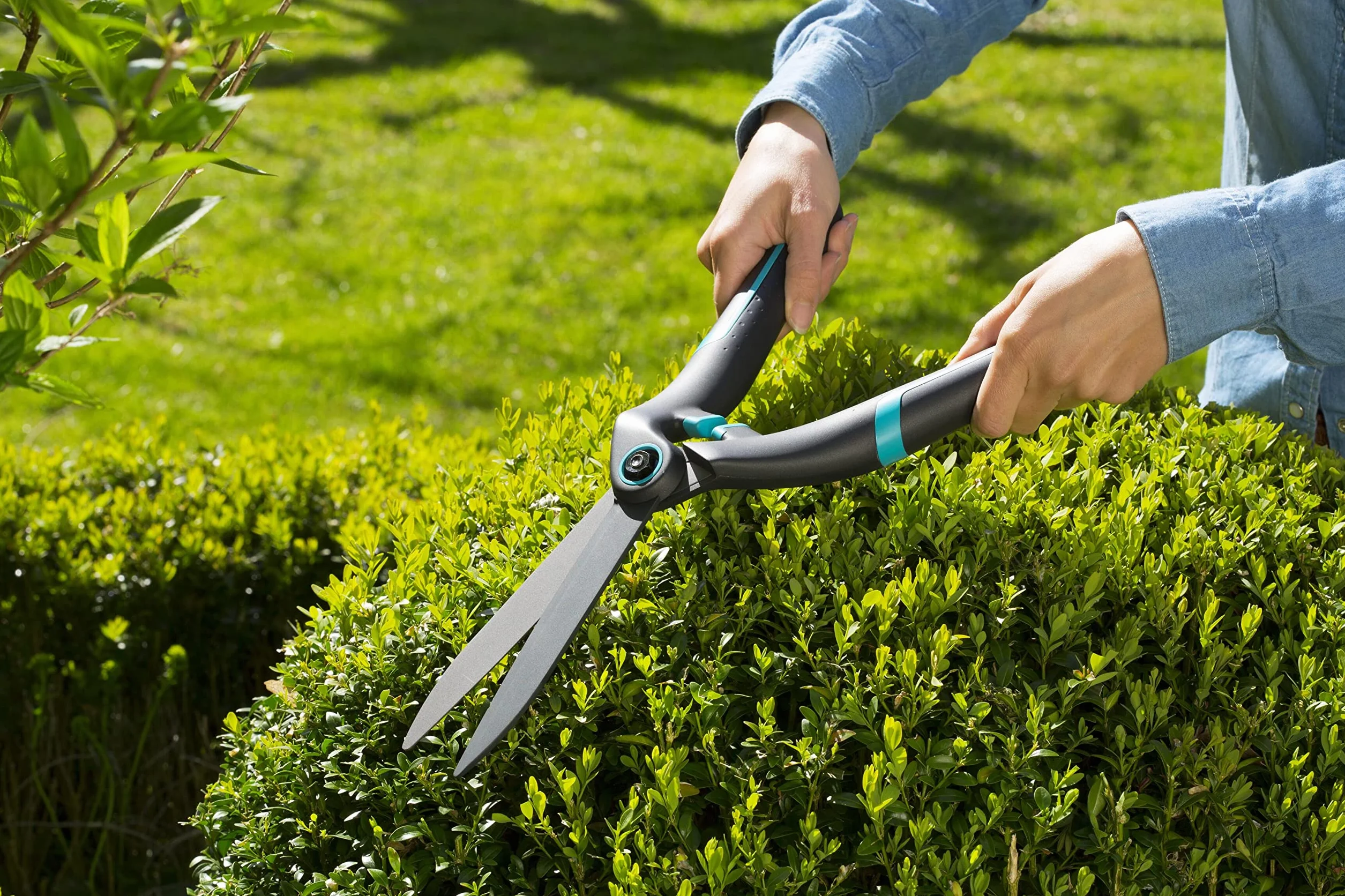 Gardena Cortasetos PrecisionCut: Tijeras ergonómicas de precisión para la poda Ornamental, 18 cm, Particular Forma en Z, amortiguación (12302-20)