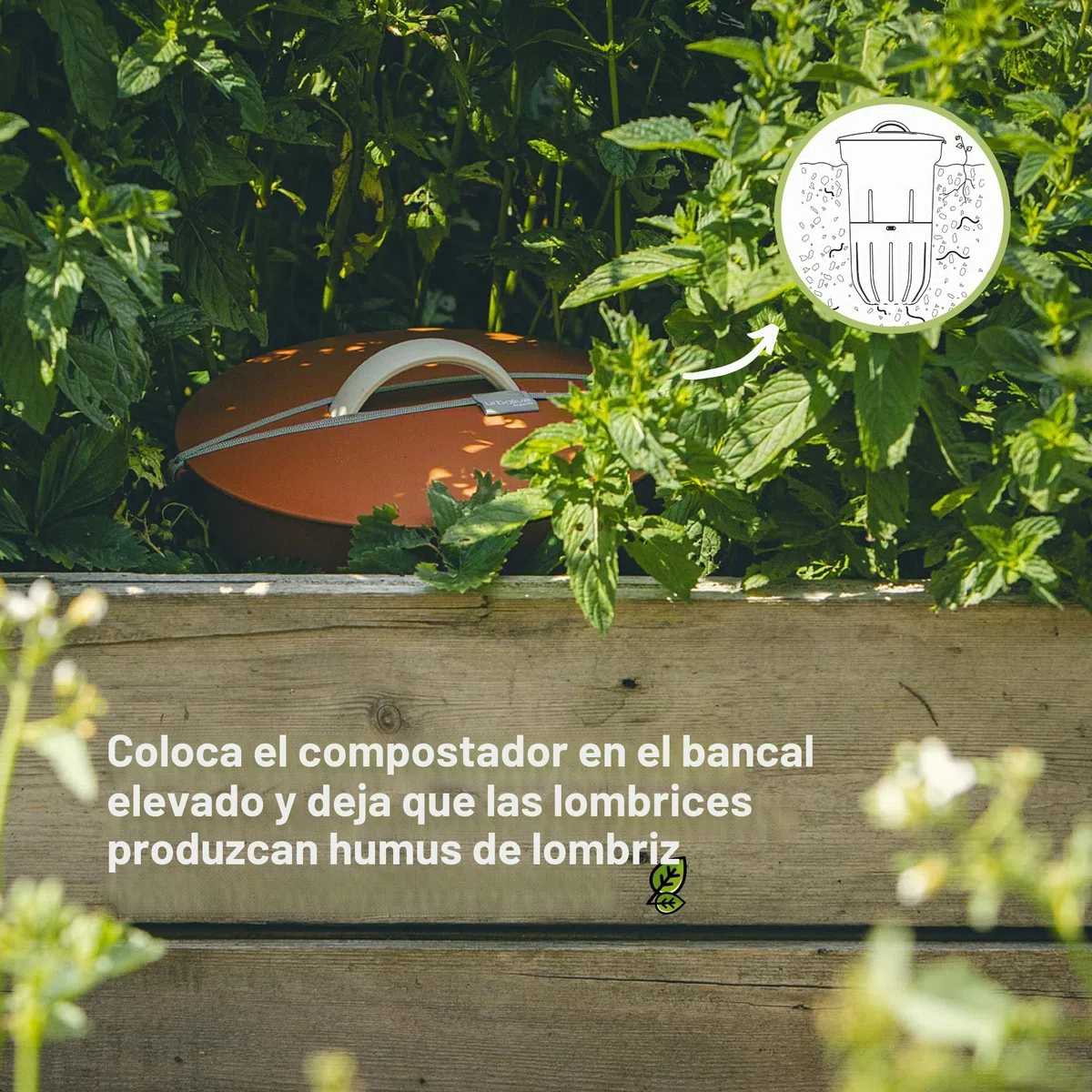 Urbalive - Compostador para Gusanos (12 L, para jardín subterráneo, para excavar, de plástico Reciclado), Color Terracota
