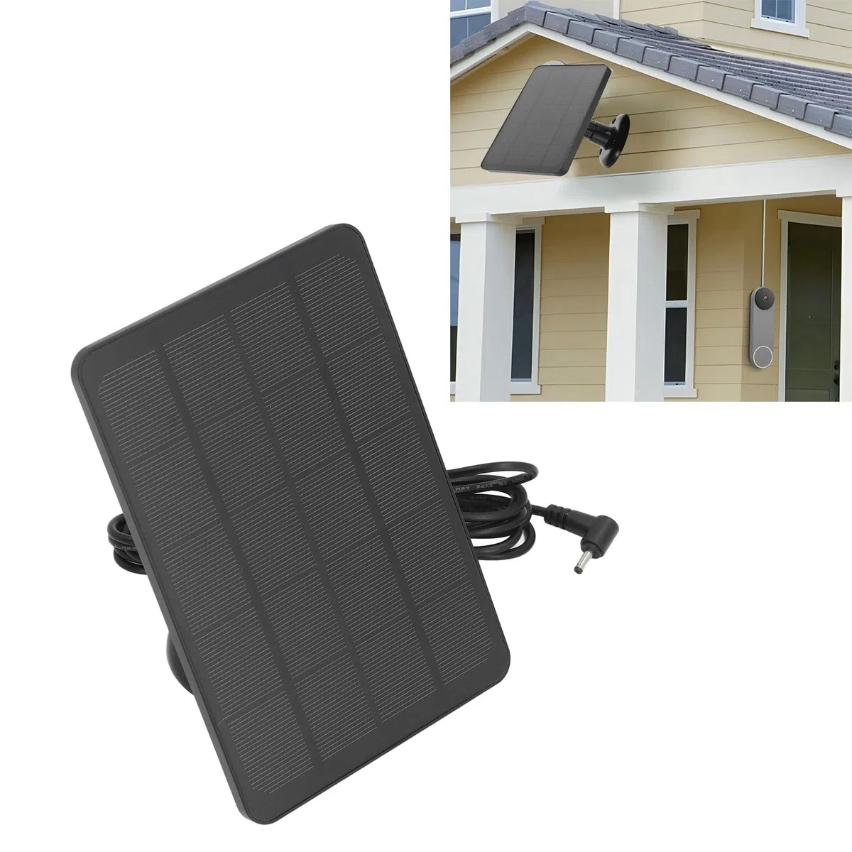 Cargador Solar de Anillo de 10W, Panel Solar de Anillo para una Leva de Palo, Cargador de Energía Solar Portátil IP65 Profesional Eficiente Profesional para la Leva del (CSP4W-DC-B)