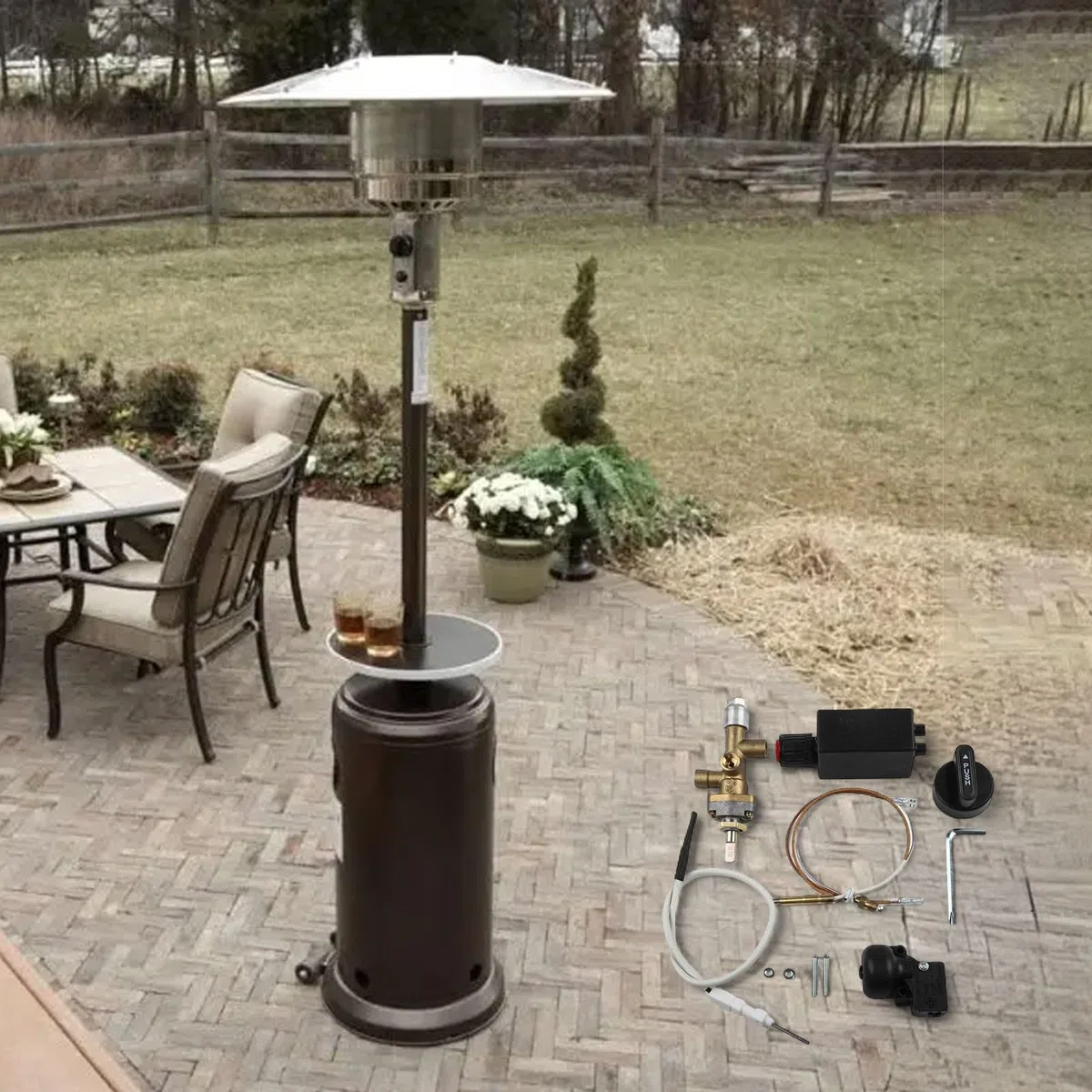 Juego de piezas de seguridad para calentador de gas de patio 7pcs con encendido rápido y control confiable