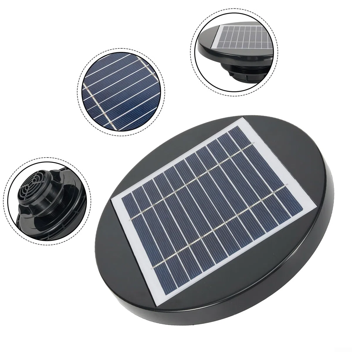 HpLive Ventilador solar para techo, para barco, RV, invernadero, cobertizo, caravana