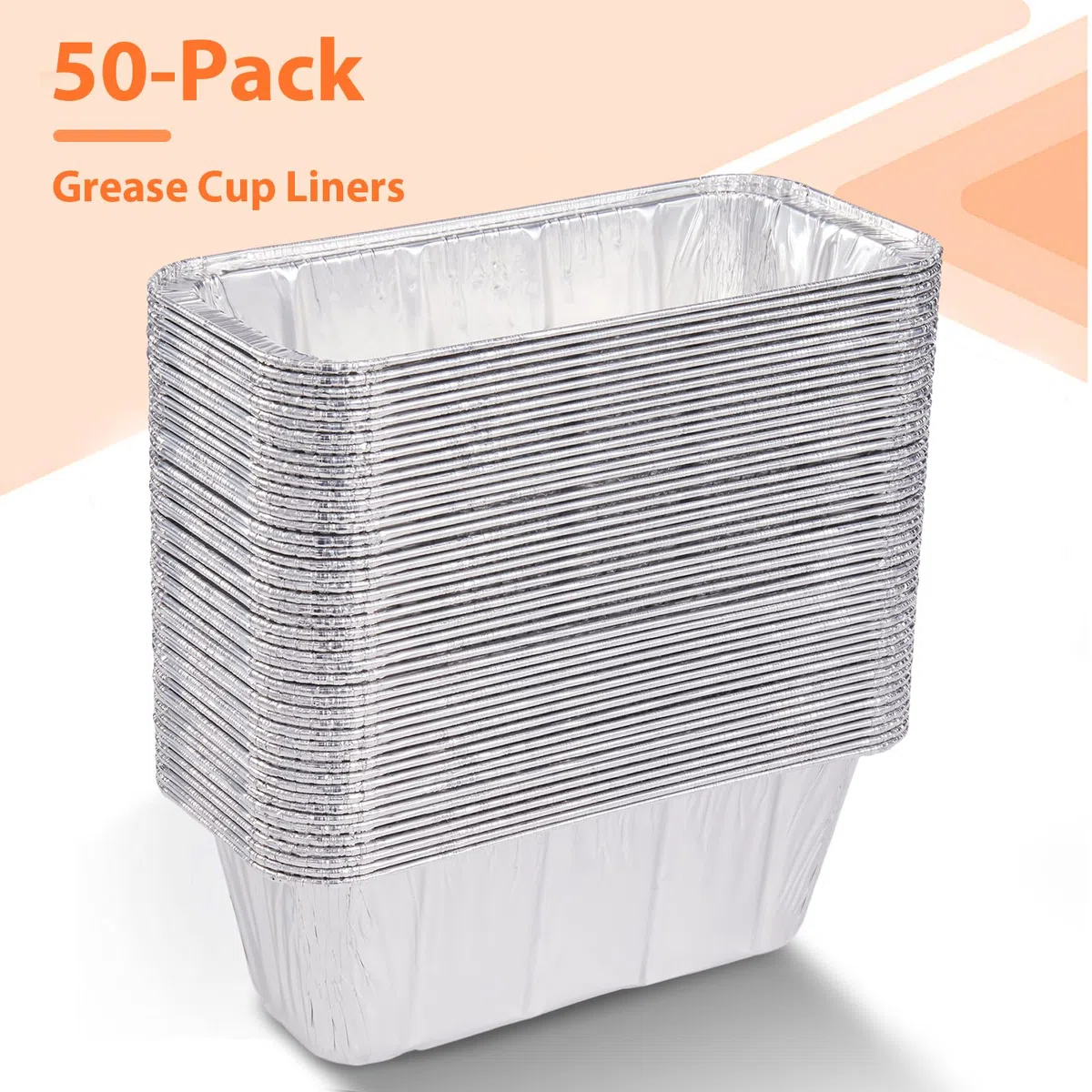 Paquete de 50 accesorios para plancha Blackstone, forros de taza de grasa, bandeja de goteo de papel de aluminio para parrilla Blackstone de 17, 22, 28, 36 pulgadas, bandeja de grasa