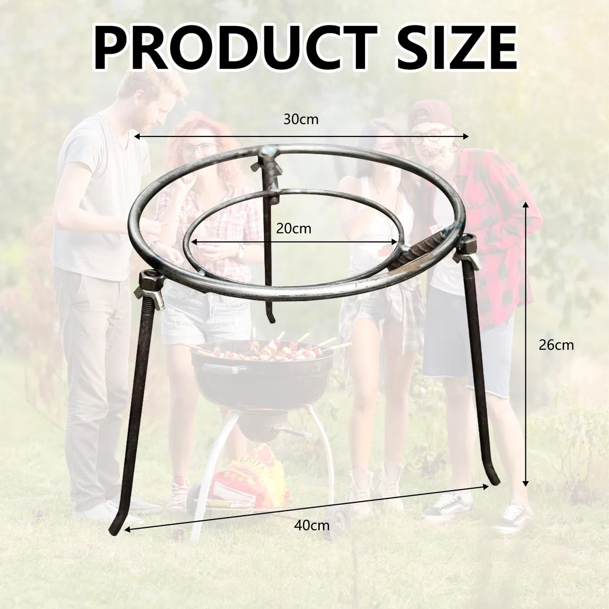 Trípode para Hoguera Trípode para Cocinar, Soporte para Ollas de Camping y Fogatas, Soporte Extraíble para Ollas, Soportes para Cocina al Aire para Camping, Accesorios para Barbacoas en el Jardín