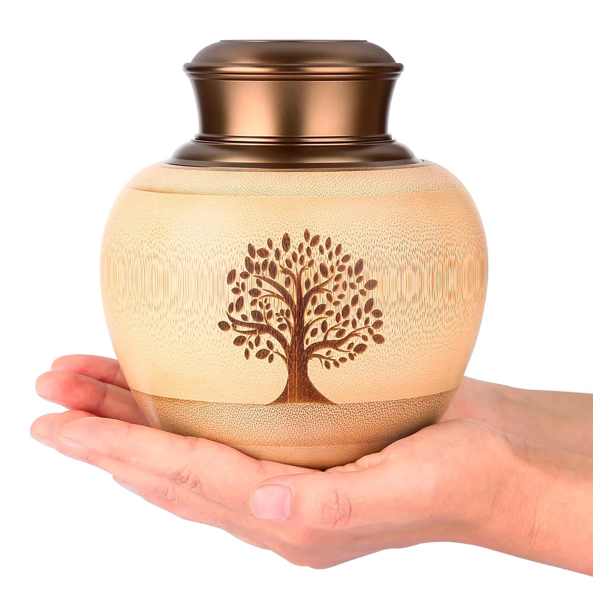 Urnas de Recuerdo Medianas para Cenizas humanas o de Mascotas, Hechas de bambú, urnas de cremación conmemorativas para Cenizas humanas, Adultos, Hembras, machos, urnas Decorativas, contenedor de