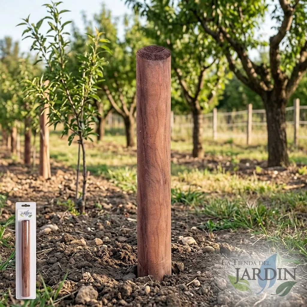 Suinga Estaca para Arboles 150 cm Ø 8 cm | Tutores con Punta | Poste para Vallas, Jardin y Plantas | Poste de Madera | Soporte para arboles