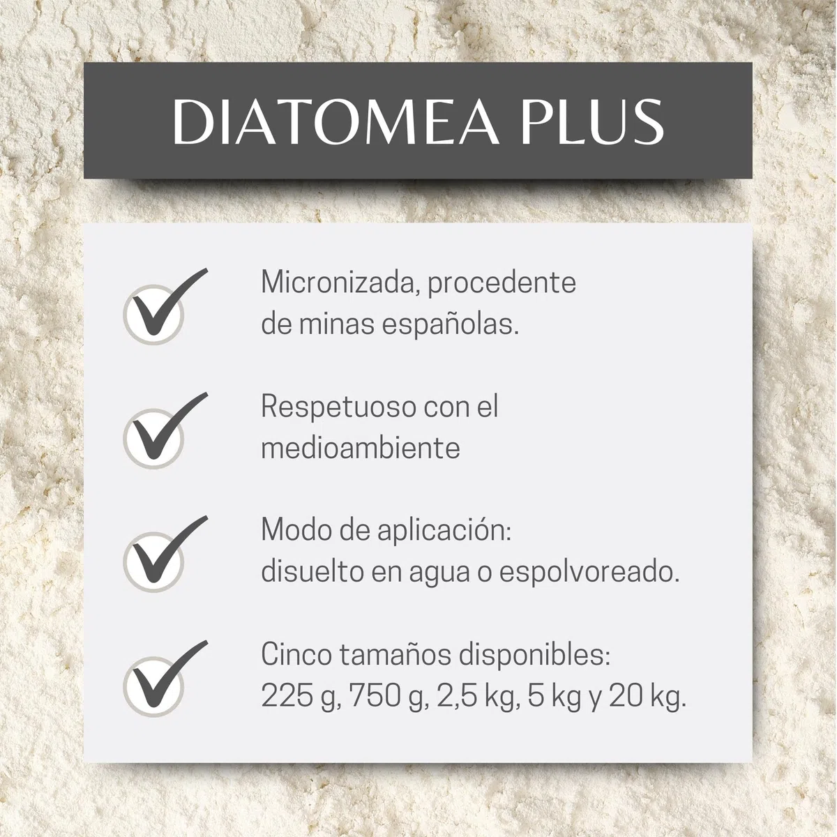 Tierra de Diatomeas Micronizada - 100% Natural y Ecológica - Saco de 20 kg y Botella pulverizadora - Múltiples Usos en Agricultura, Mascotas y Superficies